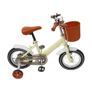 ACROSSPART Kinderfahrrad 12 Zoll mit Korb & Stabilisatoren