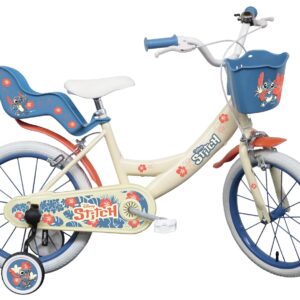 ALBRI 16 Zoll Mädchen Fahrrad mit Korb, Weiß