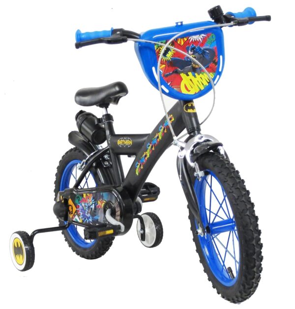 Albri Bicicletta Batman 16 Zoll mit Stabilisatoren, Schwarz