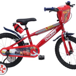 Albri Kinderfahrrad mit Schutzschild und Trinkflasche, Rot
