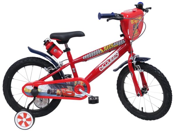 Albri Kinderfahrrad mit Schutzschild und Trinkflasche, Rot