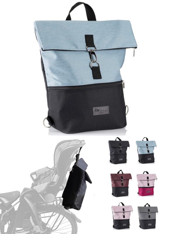 BambiniWelt Rucksack für Kinderfahrradsitz, universal kompatibel