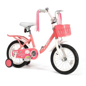BODIOO Kinderfahrrad 12/14 Zoll mit Stützrädern, Rosa