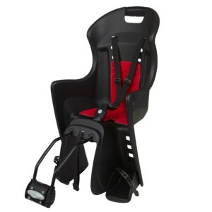 DIEFFE Bikey Cool Kinderfahrradsitz, 26-29 Zoll, Schwarz/Rot