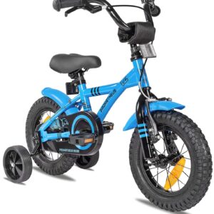 PROMETHEUS® Kinderfahrrad 12 Zoll, Blau-Weiß, Stabilisatoren