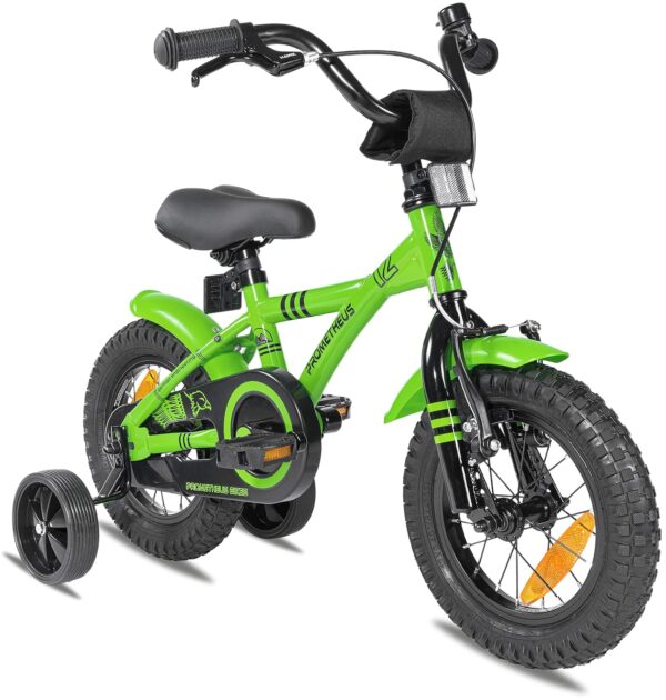 PROMETHEUS Kinderfahrrad 12 Zoll in Grün-Schwarz
