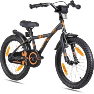 PROMETHEUS® Kinderfahrrad 18 Zoll, Orange-Schwarz