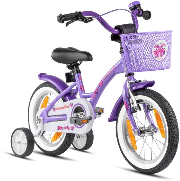 PROMETHEUS Kinderfahrrad 4 Jahre, Mädchen, 14 Zoll