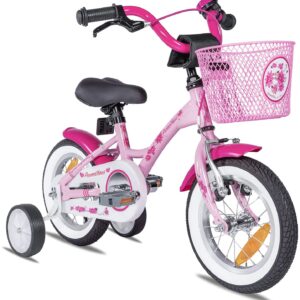 PROMETHEUS Mädchenfahrrad 12 Zoll mit Stützrädern, Pink