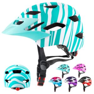 RaMokey Kinderfahrradhelm mit Licht, verstellbar 48-56 cm