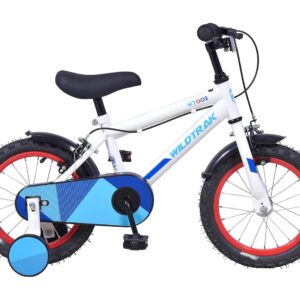 Wildtrak - 14" Kinderfahrrad 3-5 Jahre, Weiß/Blau