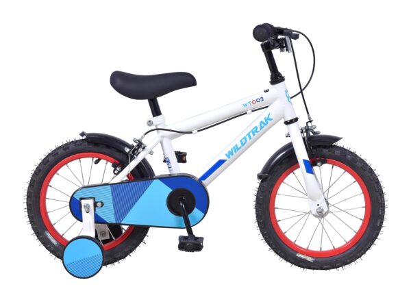 Wildtrak - 14" Kinderfahrrad 3-5 Jahre, Weiß/Blau